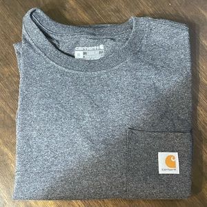 NWOT Carthartt Gray Loose Fir Xl Tee with front pocket